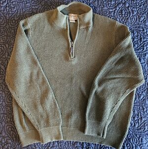 L.L. Bean Men's Waffle Quarter Zip-Up Sweater